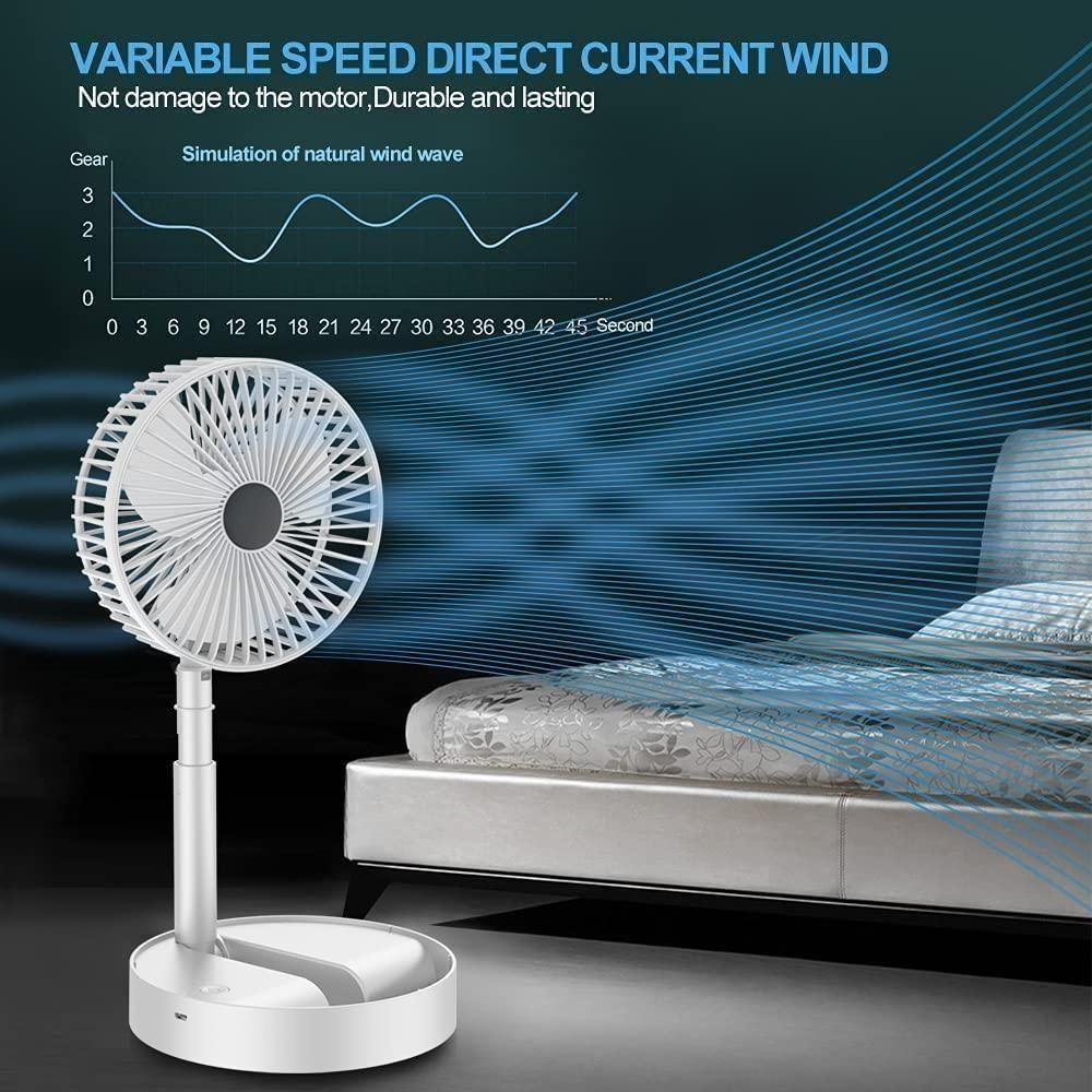 Powerful Rechargeable High Speed Table Desk Fan USB Type-C Fan, 3 Speed Battery