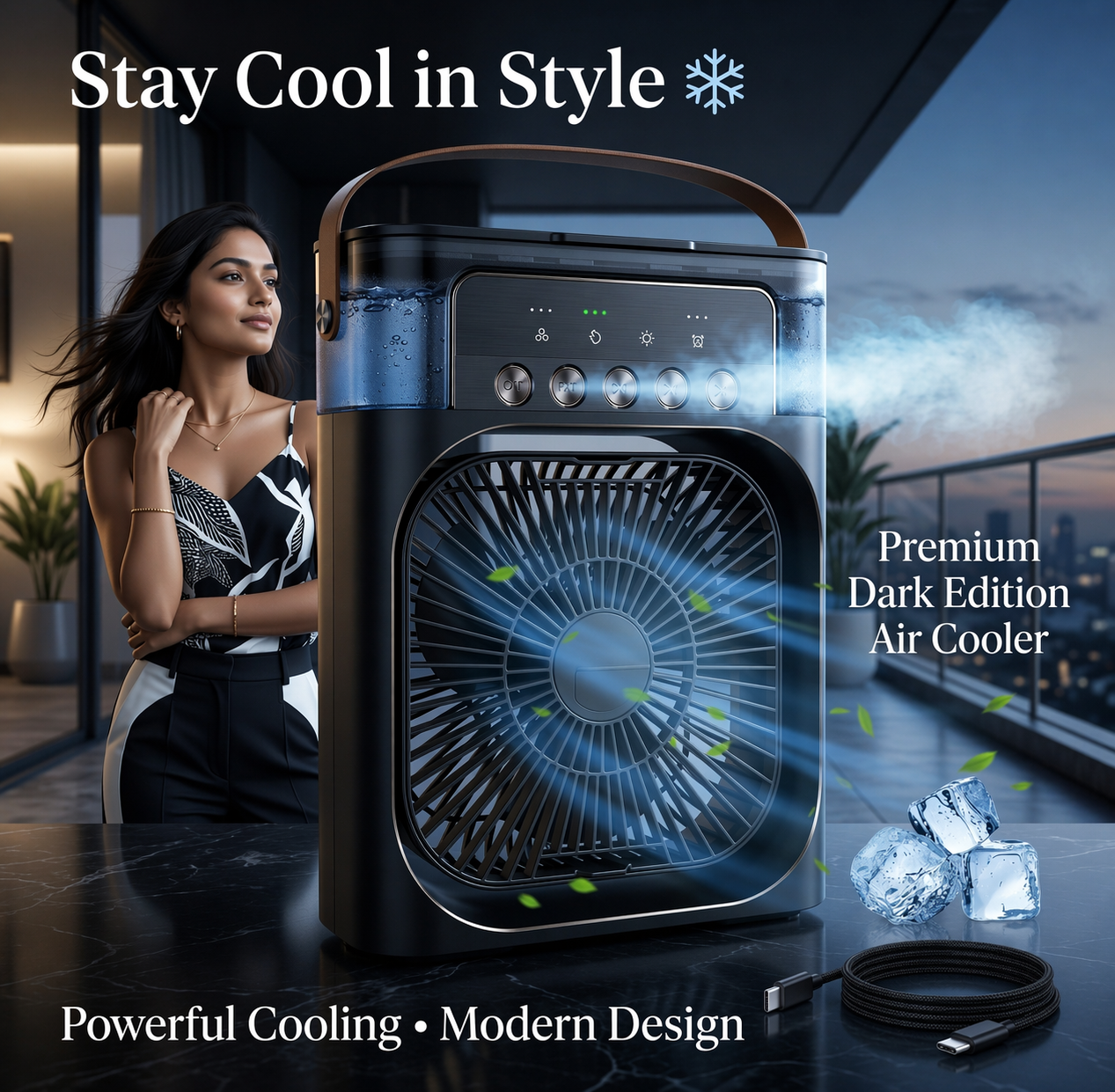 Portable Mini Cooler Fan with Water Spray for Summer India